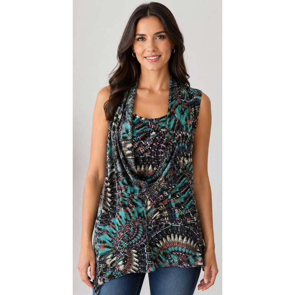 CoCo Bianco Multicolor Sleeveless Tunic Size Unsized Abstract Geometric Shapes
